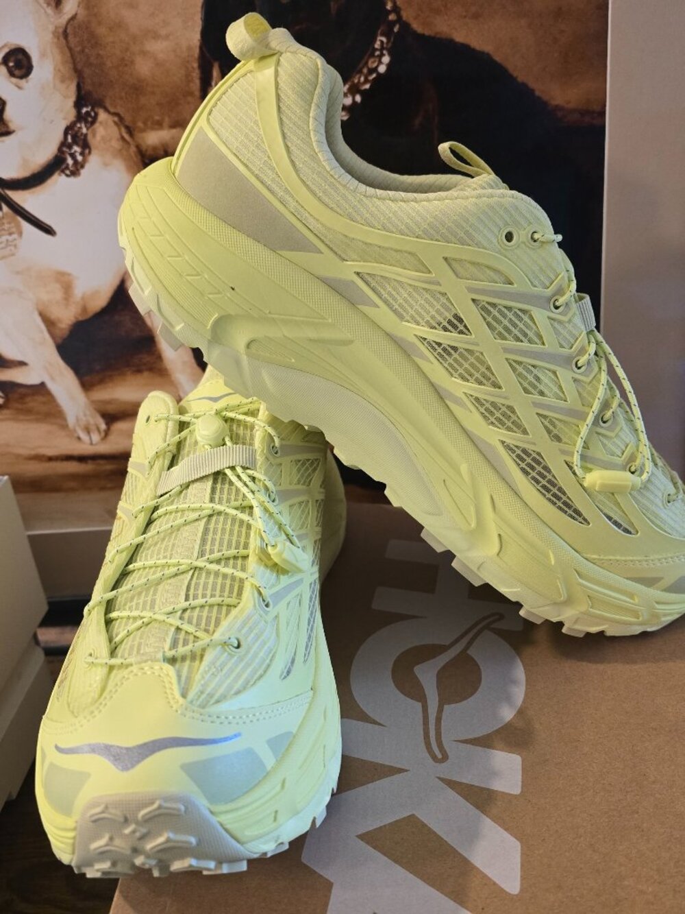 New Hoka One One U Mafate Three2 1172370 YRD Grid JP Yellow Mens 13 US NEW